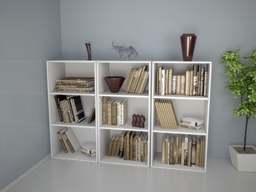 Armoire basse ouverte unie ILIA L60 H81 + H120, fabriqué en Espagne