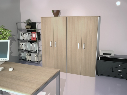 Armoire mi-haute portes battantes bicolore CASTA L80xH159