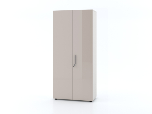 Armoire haute portes battantes L90xH195 avec portes laquées brillantes