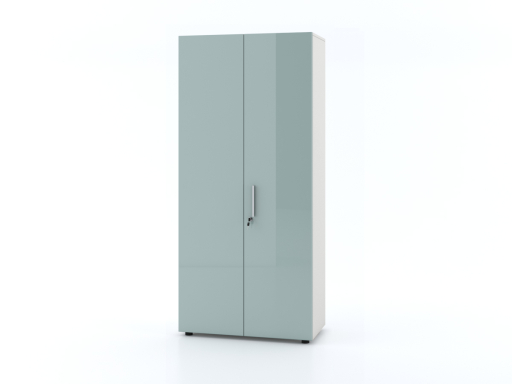 Armoire haute portes battantes L90xH195 avec portes laquées brillantes