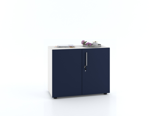 Armoire basse portes battantes L90xH70 avec portes laquées supermates