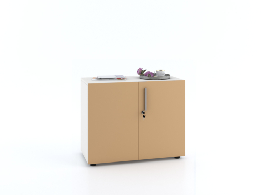 Armoire basse portes battantes L90xH70 avec portes laquées supermates