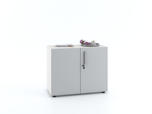 Armoire basse portes battantes L90xH70 avec portes laquées supermates