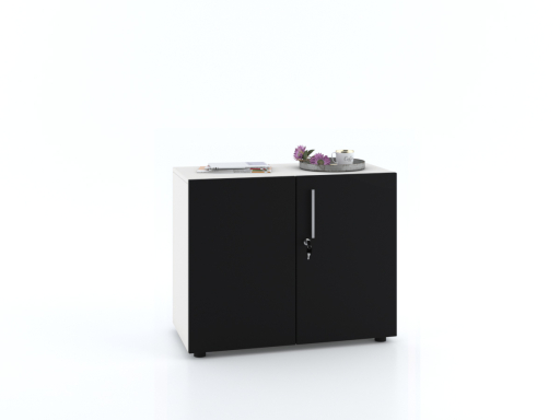 Armoire basse portes battantes L90xH70 avec portes laquées supermates