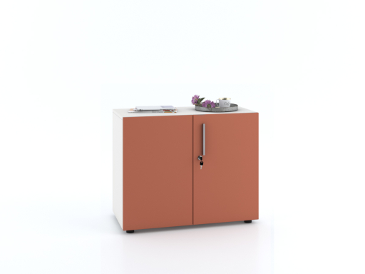 Armoire basse portes battantes L90xH70 avec portes laquées supermates