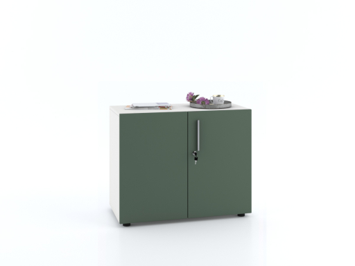 Armoire basse portes battantes L90xH70 avec portes laquées supermates