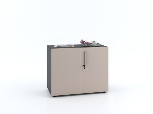 Armoire basse portes battantes L90xH70 avec portes laquées supermates