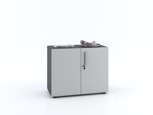 Armoire basse portes battantes L90xH70 avec portes laquées supermates
