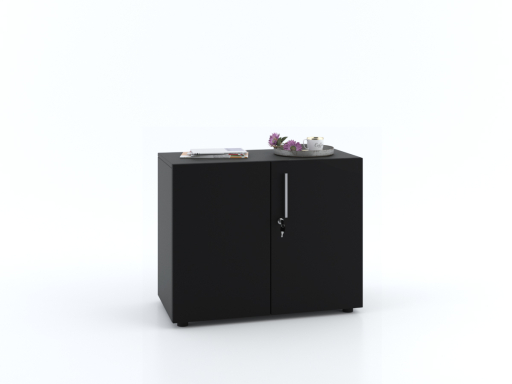 Armoire basse portes battantes L90xH70 avec portes laquées supermates