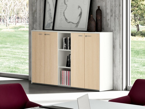 Armoire mi-haute portes battantes avec niches, pas chère