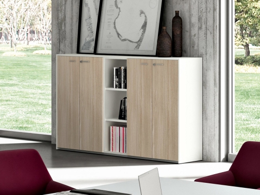 Armoire mi-haute portes battantes avec niches, pas chère