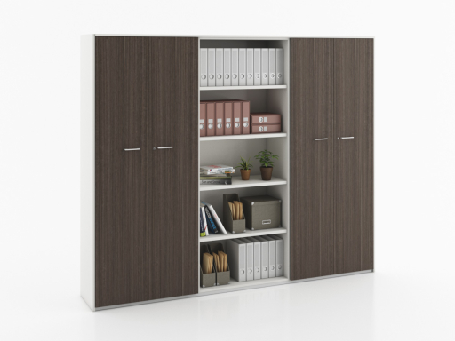 Armoire portes battantes avec bibliothèque L262xH216, pas chère
