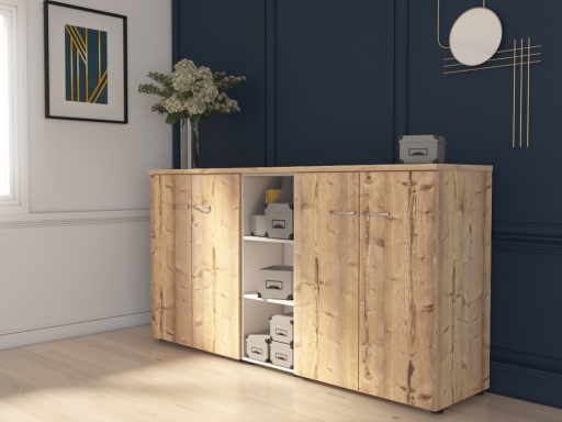 Bloc d'armoires basses portes battantes GARANCE Hauteur 104 cm