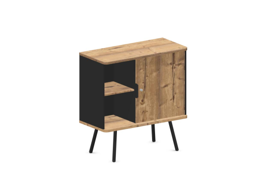 Armoire porte battante FLEXY sur pieds métal H105, fabriqué en France