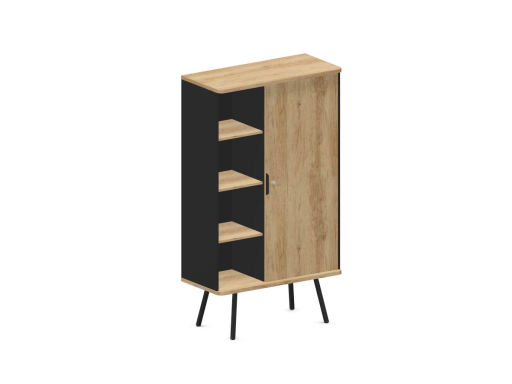 Armoire mi-haute porte battante FLEXY sur pieds métal H176, fabriqué en France