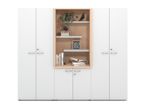 Armoire haute portes battantes GARANCE avec alcôve