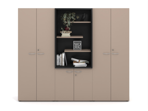 Armoire haute portes battantes GARANCE avec alcôve
