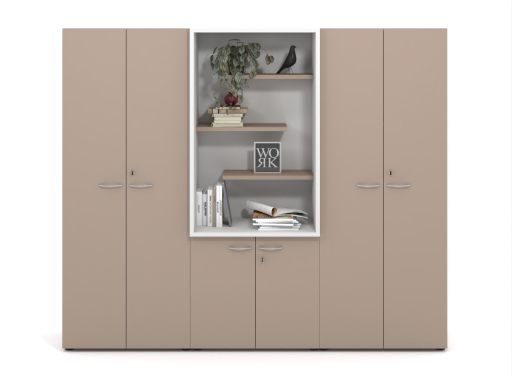 Armoire haute portes battantes GARANCE avec alcôve