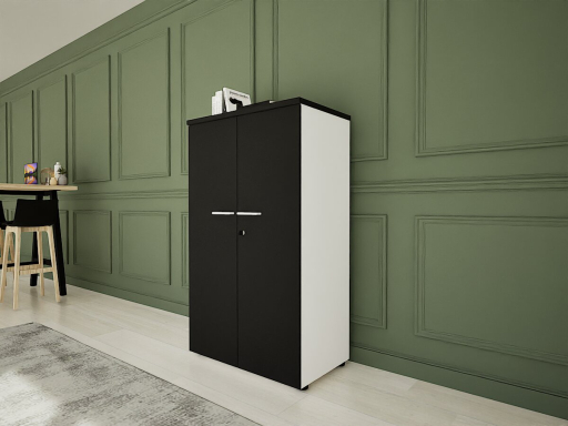 Armoire mi-haute portes battantes GARANCE H136 bicolore, fabriqué en France