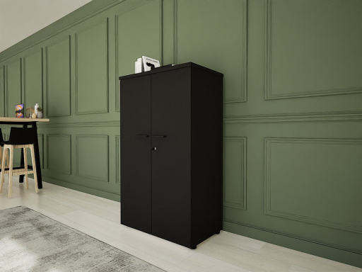 Armoire mi-haute portes battantes GARANCE H136 bicolore, fabriqué en France