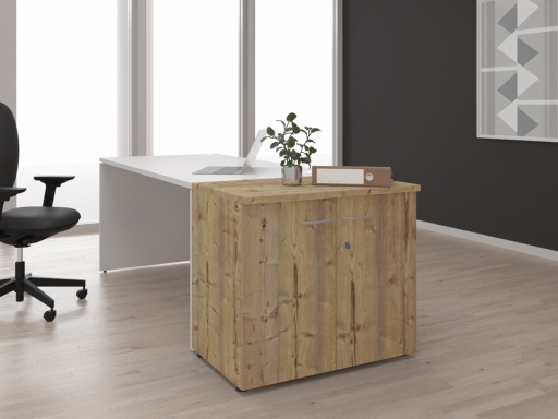 Armoire hauteur bureau portes battantes GARANCE L80xH72, fabrication française