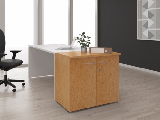 Armoire hauteur bureau portes battantes GARANCE L80xH72, fabrication française