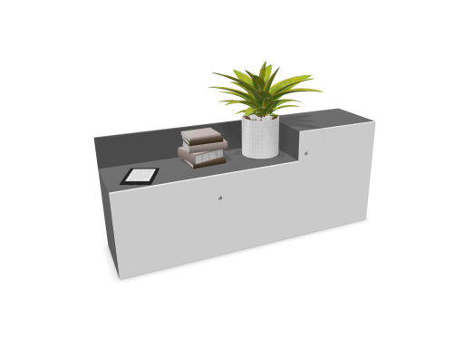 Armoire basse design avec portes battantes UNIKA, fabriqué en Espagne