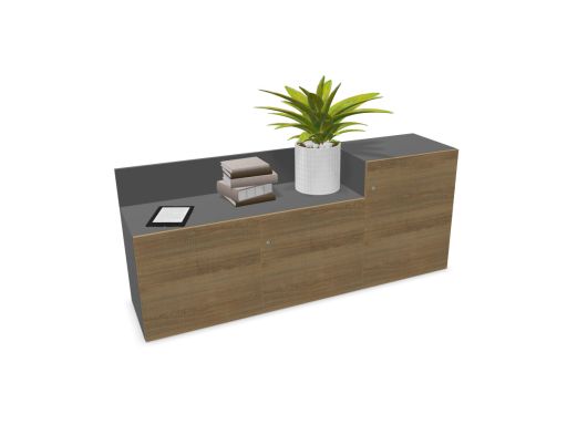 Armoire basse design avec portes battantes UNIKA, fabriqué en Espagne
