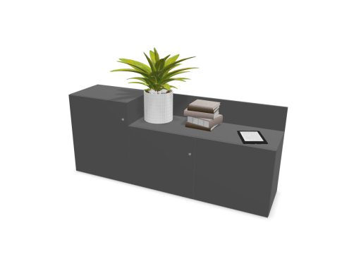 Armoire basse design avec portes battantes UNIKA, fabriqué en Espagne