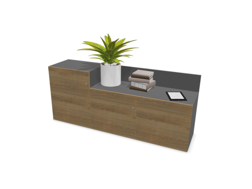Armoire basse design avec portes battantes UNIKA, fabriqué en Espagne