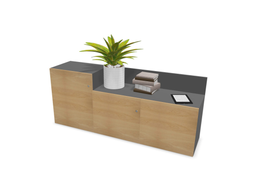 Armoire basse design avec portes battantes UNIKA, fabriqué en Espagne