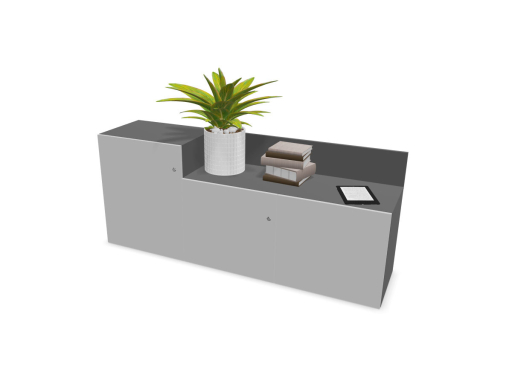 Armoire basse design avec portes battantes UNIKA, fabriqué en Espagne