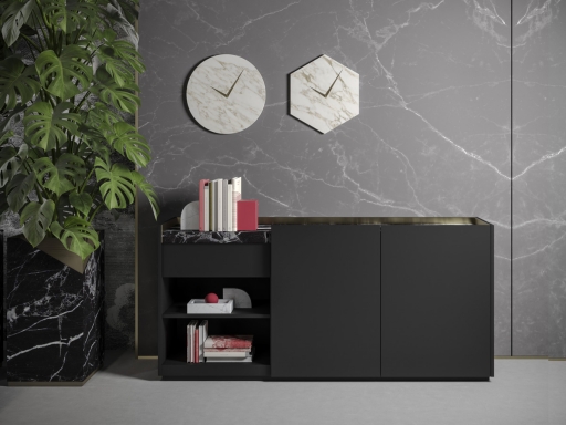 Armoire basse portes battantes FENNI 2.0 haut de gamme