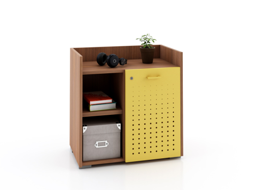 Armoire basse avec serrure avec 1 porte en métal 70x70