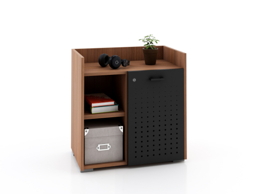 Armoire basse avec serrure avec 1 porte en métal 70x70