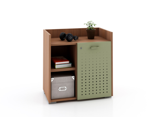 Armoire basse avec serrure avec 1 porte en métal 70x70