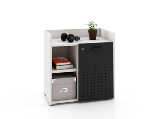 Armoire basse avec serrure avec 1 porte en métal 70x70