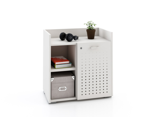 Armoire basse avec serrure avec 1 porte en métal 70x70