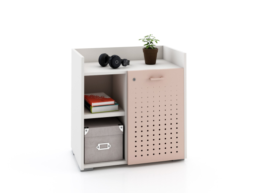 Armoire basse avec serrure avec 1 porte en métal 70x70