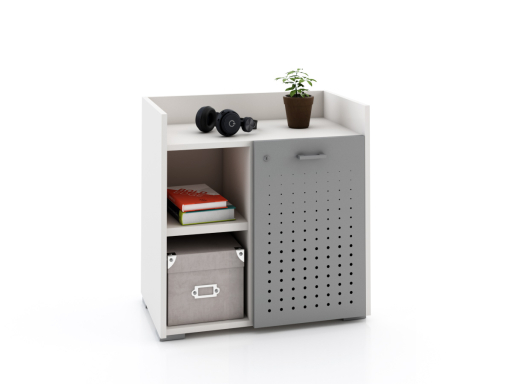 Armoire basse avec serrure avec 1 porte en métal 70x70
