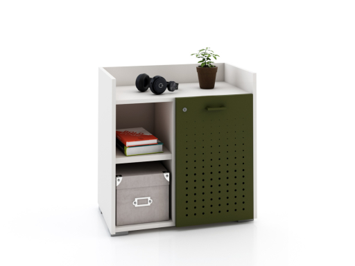 Armoire basse avec serrure avec 1 porte en métal 70x70