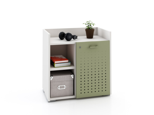 Armoire basse avec serrure avec 1 porte en métal 70x70