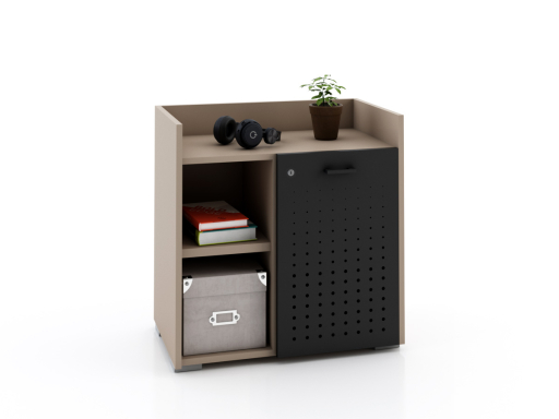Armoire basse avec serrure avec 1 porte en métal 70x70