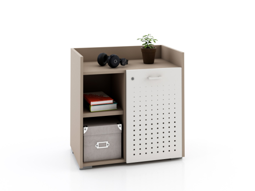 Armoire basse avec serrure avec 1 porte en métal 70x70