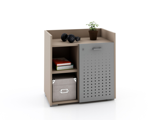 Armoire basse avec serrure avec 1 porte en métal 70x70