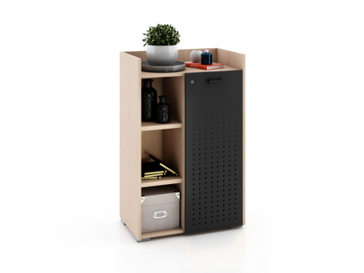 Armoire basse avec serrure avec 1 porte en métal 70x110