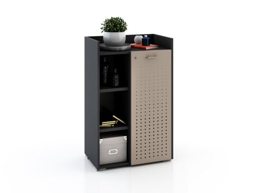 Armoire basse avec serrure avec 1 porte en métal 70x110