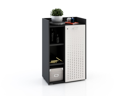 Armoire basse avec serrure avec 1 porte en métal 70x110