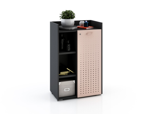 Armoire basse avec serrure avec 1 porte en métal 70x110