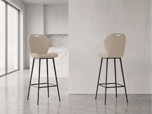 Lot de 2 tabourets hauts BARI en tissu